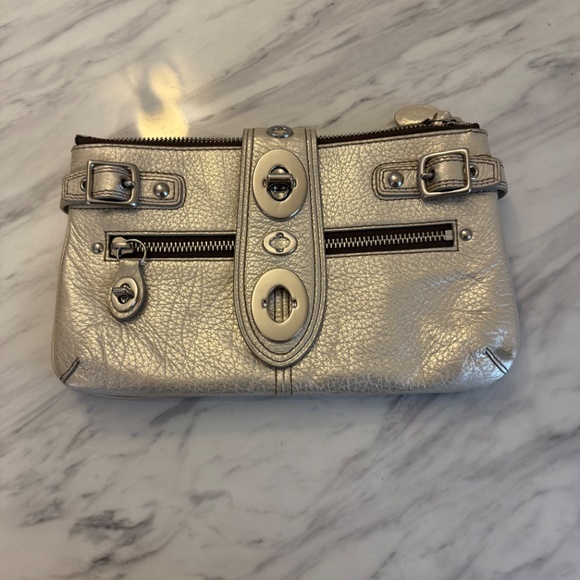 Rare Coach Legacy Leather Bridget Metallic Silver Shoulder Bag - Picture 13 of 13